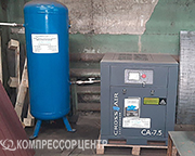 Проект - Винтовой компрессор Cross Air CA-7,5/10-RA и вертикальный ресивер Remeza РВ 270.11.02